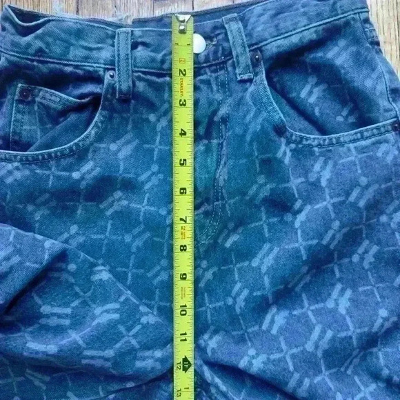 iets frans... Monogram Jeans High Rise Wide Legs Retro Sz 27W - Picture 6 of 10